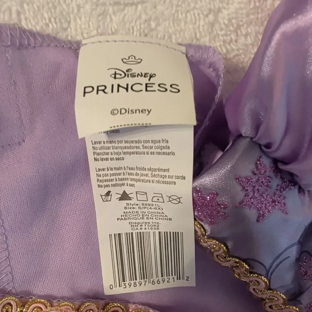 Disney Princess RAPUNZEL sparkling lavender purple fantasy DRESS size 4-6X NWT